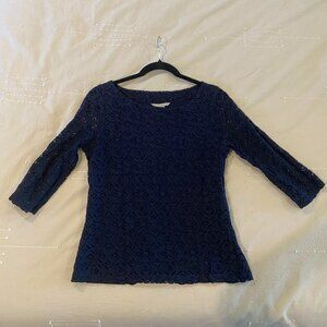 Navy, Banana Republic eyelit blouse size 6
